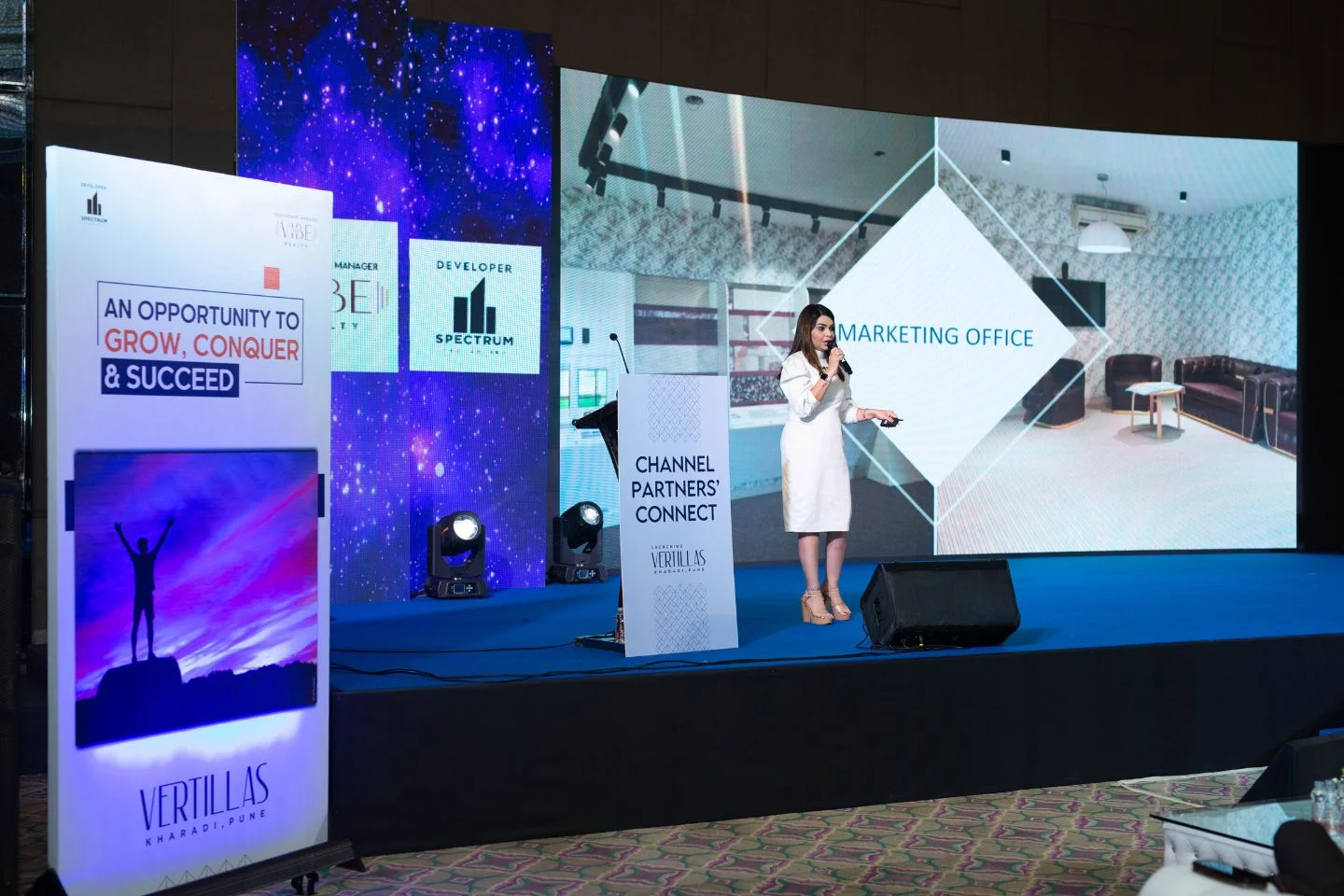Corporate presentation with professional stage and LED screen